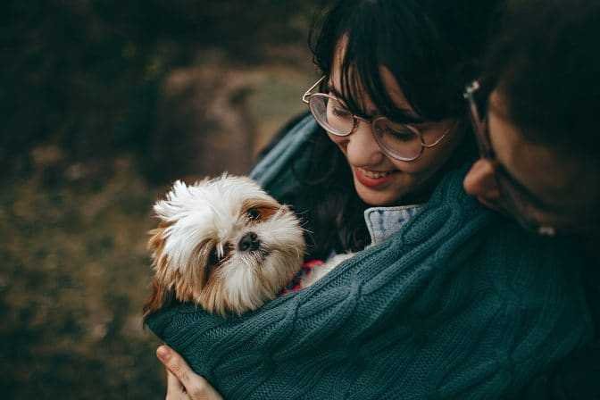 Women and dog