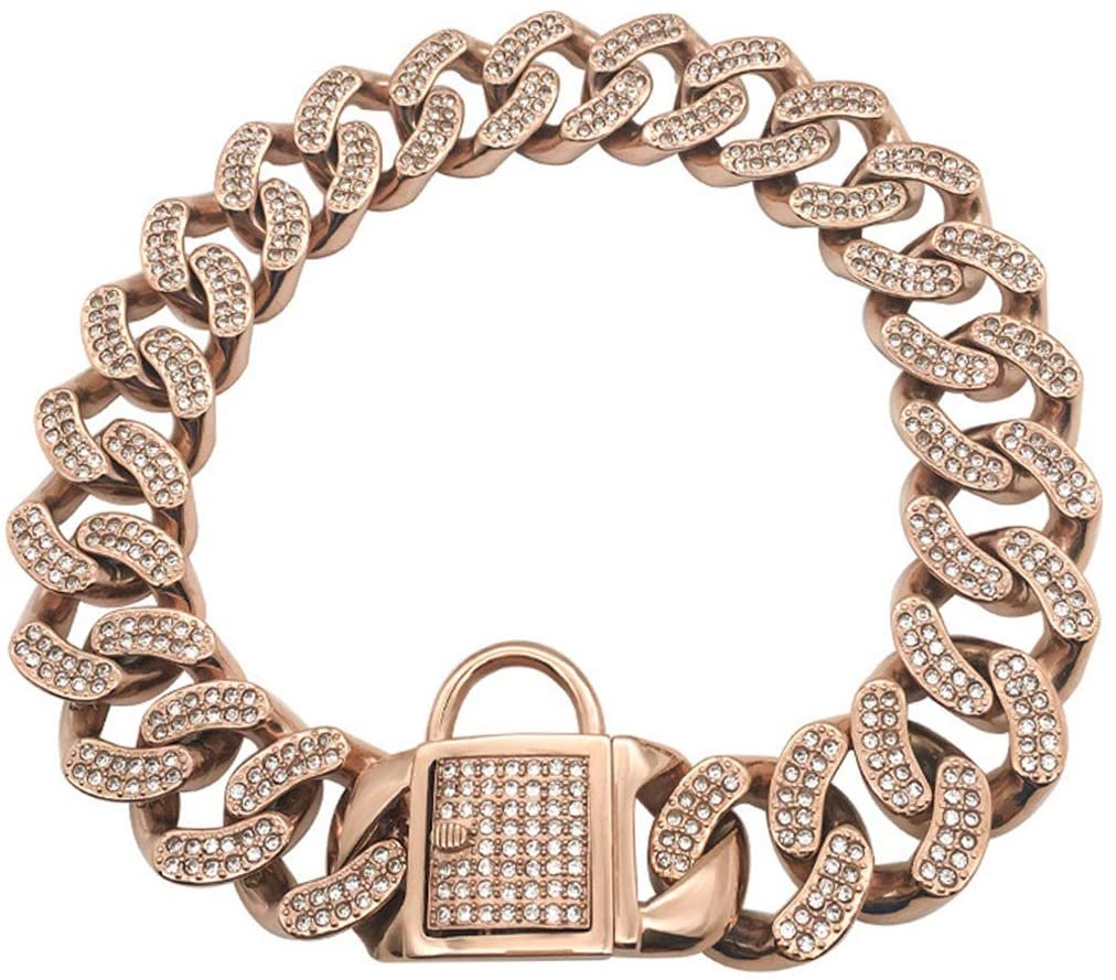 Rose Gold Dog Chain With Safety Lock