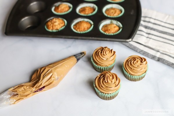 The Adorable Peanut Butter Banana Cupcakes with Shredded Carrots